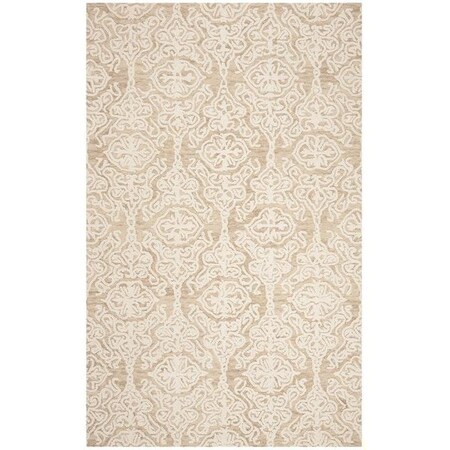 Safavieh 6 x 6 ft. Contemporary Blossom Hand Tufted Area RugBeige & Ivory BLM112B-6SQ
